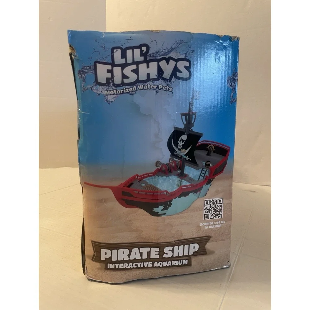Lil Fishys Pirate Ship Interactive Aquarium The Cap'n Shark Motorized Water Pets